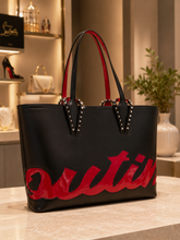 Christian Louboutin Black Tote Red Detailed Bag