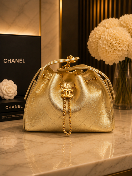 Chanel 25 SMALL Handbag Gold HIGH GRADE
